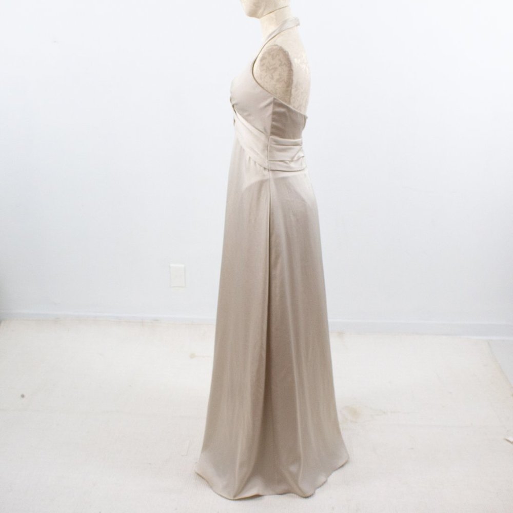 BCBGMaxAzria 4 Satin Bandage Formal Gown Champagne - Picture 4 of 9